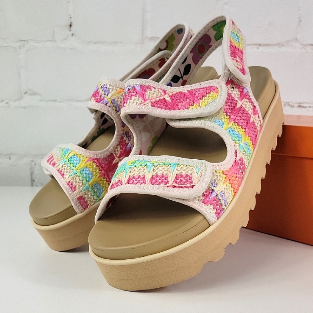 Rocket Dog Platform Sandal Pink Multi Womens 9